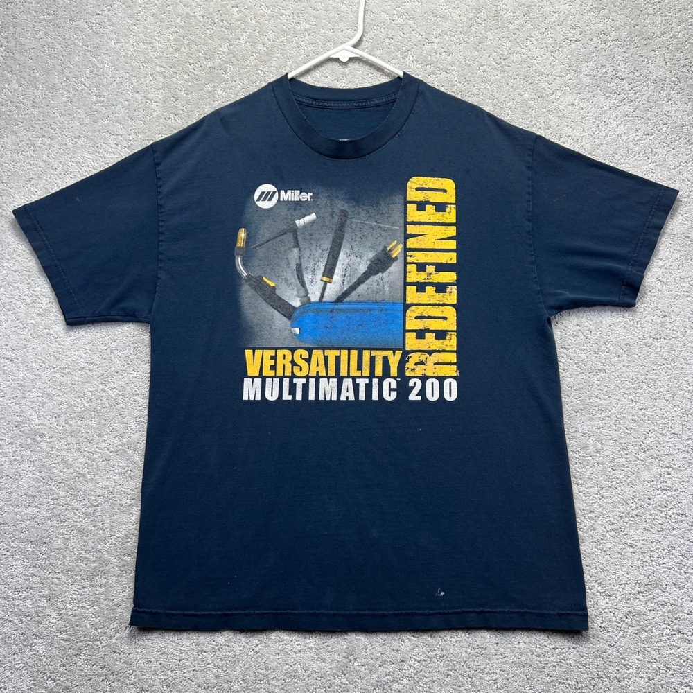 Miller T-Shirt Mens Xl Navy Blue Electric Multimatic 200 Welder Graphic Woekwear